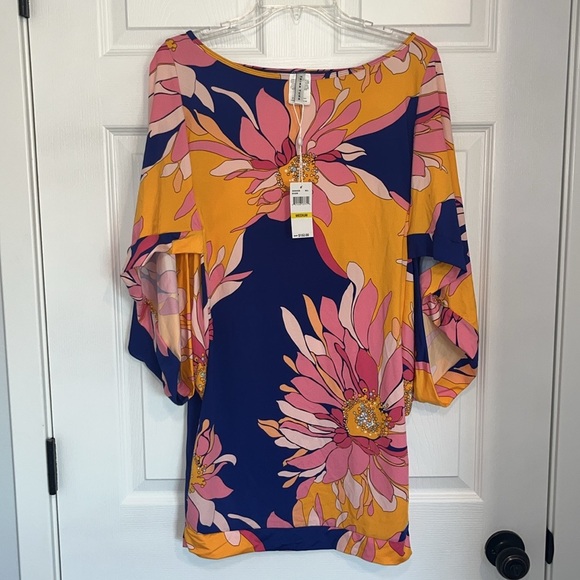 Trina Turk Swim Collection Tropical Floral Breeze Tunic Cover Up - Picture 4 of 10